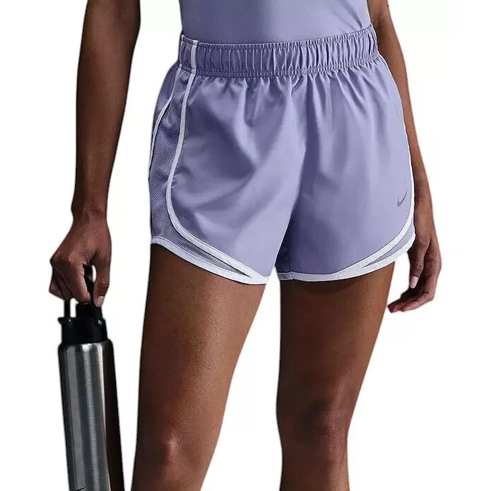 Nike Womens Dri-FIT Tempo Mid-Rise Brief-Lined Running Shorts Purple Small